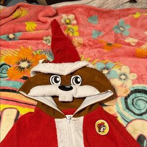Buc-ee’s Red and White Character Hooded Onesie